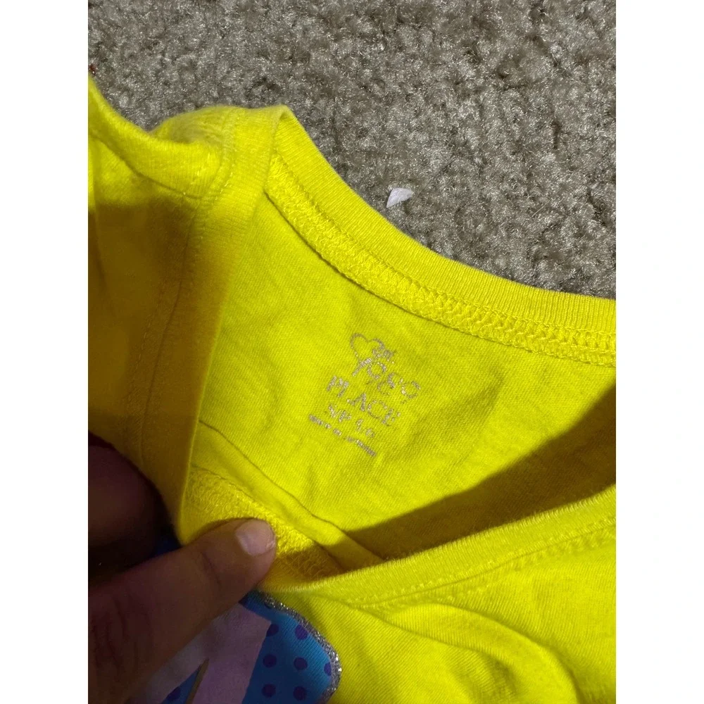 The Childrens Place Girls Yellow Fashionista Graphic Tee Shirt Size S 5-6